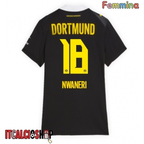 Borussia Dortmund Ethan Nwaneri #18 Seconda Maglia Femmina 2026-27 Manica Corta